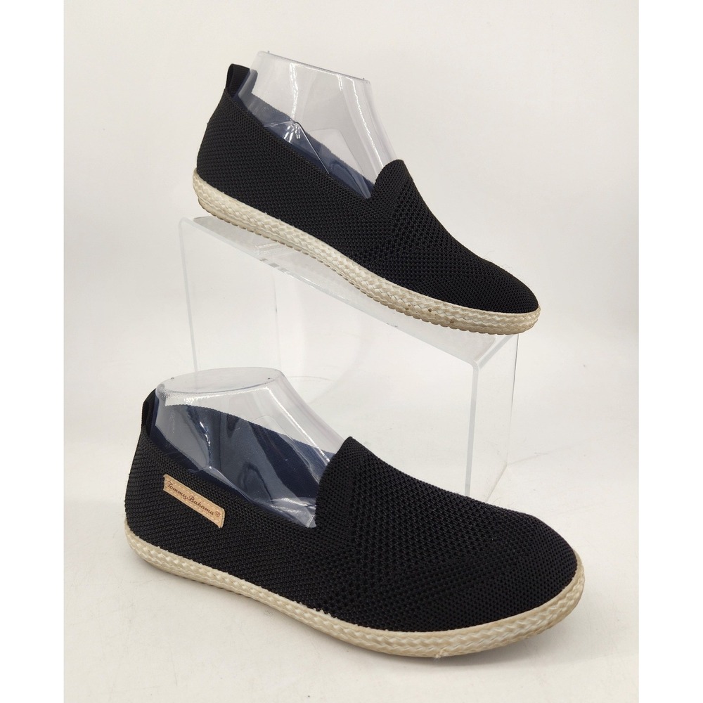Tommyโ Bahama Slip On Sneaker Shoes Women Size 6.5 Black Knit Loafers